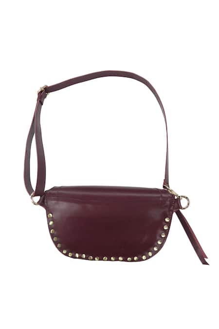 Trov Burgundy Leather Belt Bag 
