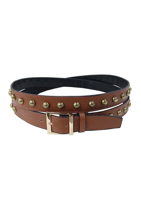 Trov Studded Double Leather Belt 