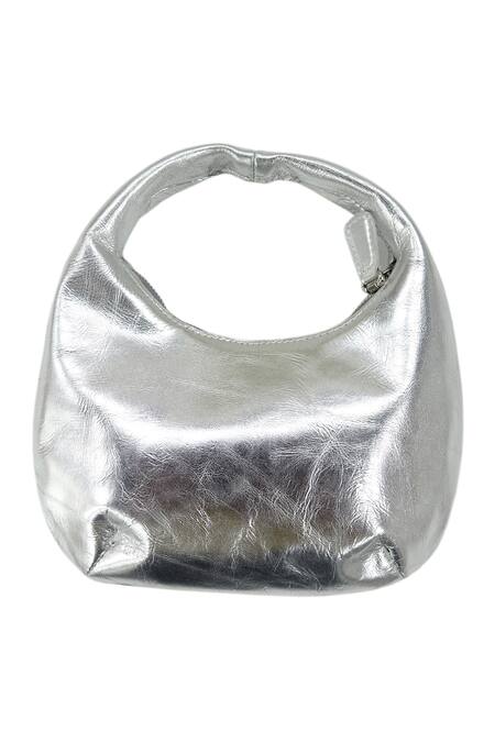 Buy_Trov_Silver Zain Mini Hobo Bag _Online_at_Aza_Fashions