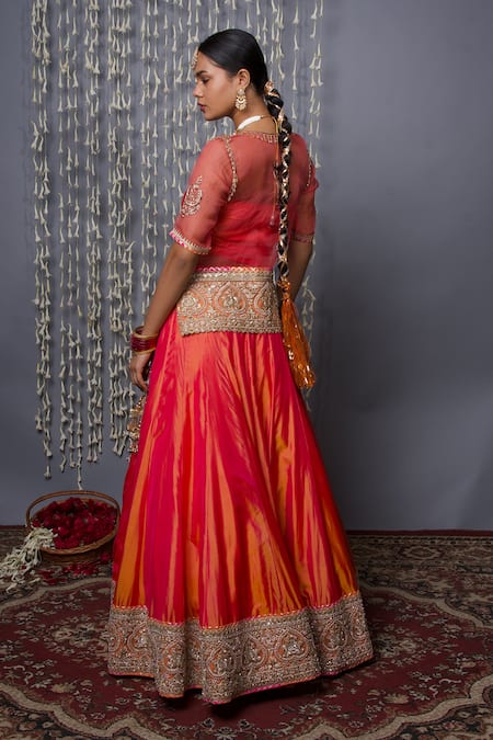 Shweta Dabas Silk Lehenga Set with Dupatta 