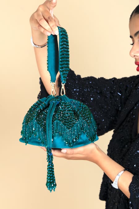 Adora By Ankita Embellished Velvet Potli Bag 