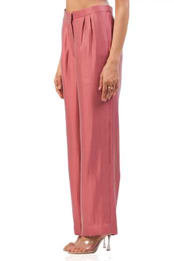 Buy_Maenaam_Pink Silk Ingrid Straight Pants
