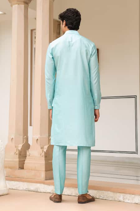 Label Niti Bothra Light Blue Abstract Embroidered Kurta Set 