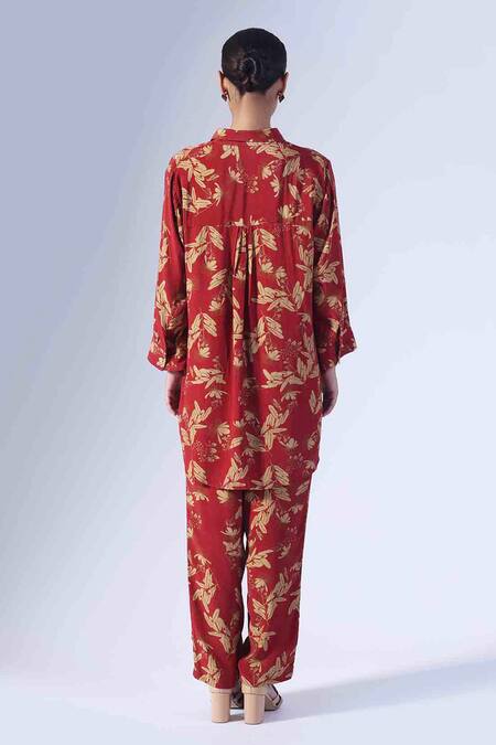 Shop_Klad_Beetle Print Red Shirt_at_Aza_Fashions