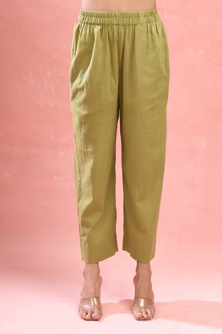 Shop_Taro_Multi Color Cotton Round Neck Plaid Kurta Set_Online_at_Aza_Fashions