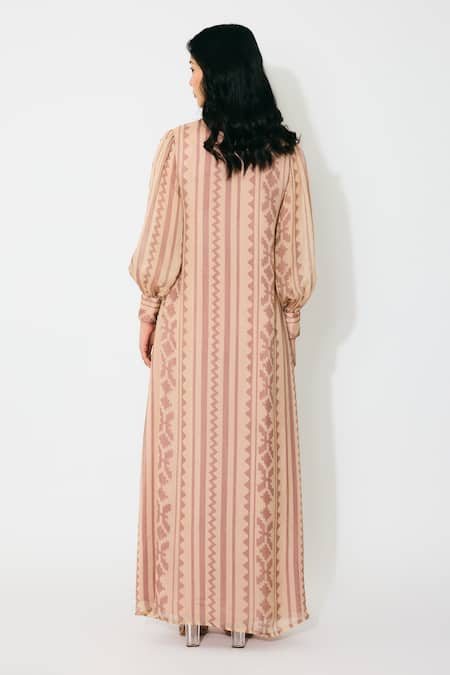 Koai Peach Pattern Long Shirt Dress 