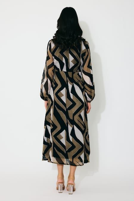 Koai Patterned Chiffon Midi Dress 