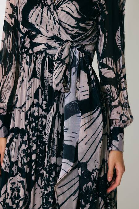 Shop_Koai_Multi Color Chiffon V-neck Floral Wrap Maxi Dress _Online_at_Aza_Fashions