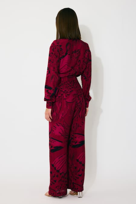 Buy_Koai_Pink Muslin, Cotton Floral Bow Hot Pants _Online_at_Aza_Fashions