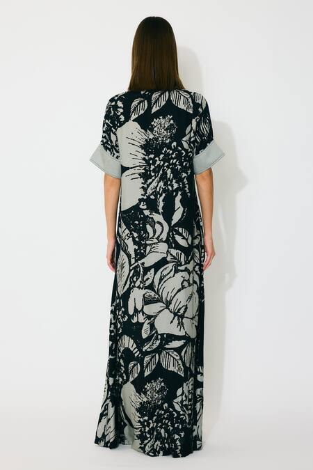 Koai Floral Print Maxi Shirt Dress 