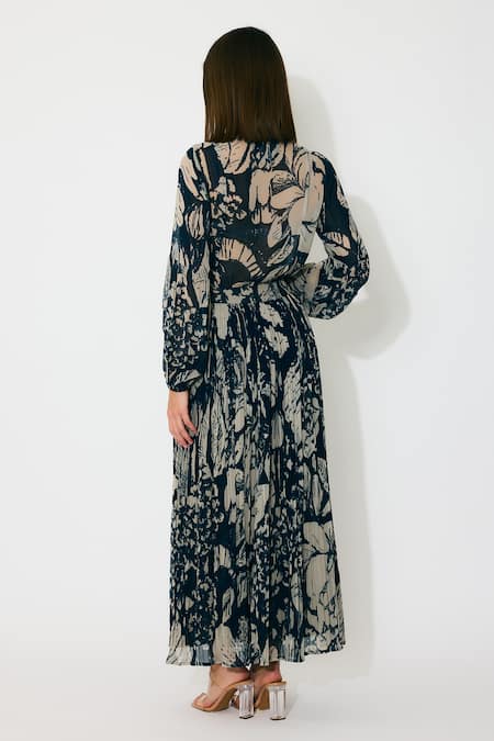 Koai Floral Bow Tie Georgette Shirt 