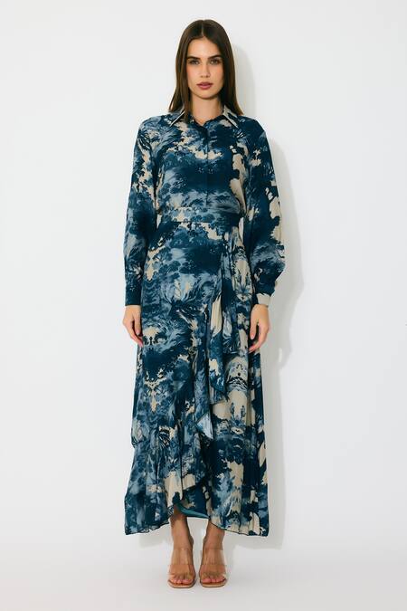 Buy_Koai_Multi Color Muslin, Silk Toile Print Wrap Skirt _Online_at_Aza_Fashions