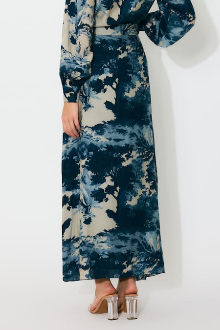 Shop_Koai_Multi Color Muslin, Silk Toile Print Wrap Skirt _Online_at_Aza_Fashions
