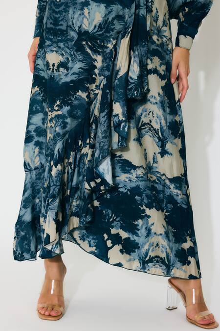 Shop_Koai_Multi Color Muslin, Silk Toile Print Wrap Skirt 
