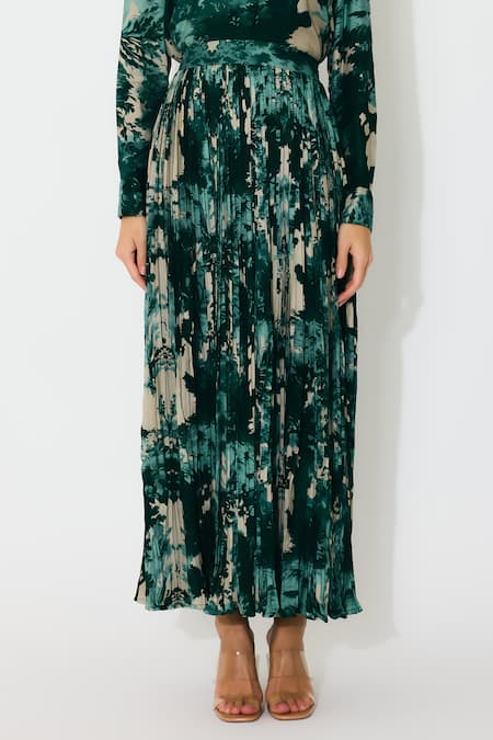 Buy Koai Multi Color Muslin, Silk Crinkled Toil Print Midi Skirt Online at Aza Fashions Buy_Koai_Multi Color Muslin, Silk Crinkled Toil Print Midi Skirt _Online_at_Aza_Fashions