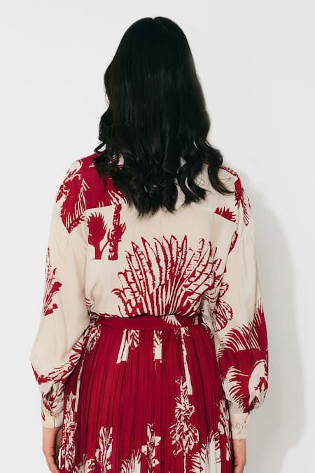 Koai Floral Print Muslin Cotton Silk Shirt