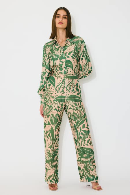 Koai Floral Print Muslin Cotton Silk Pants 