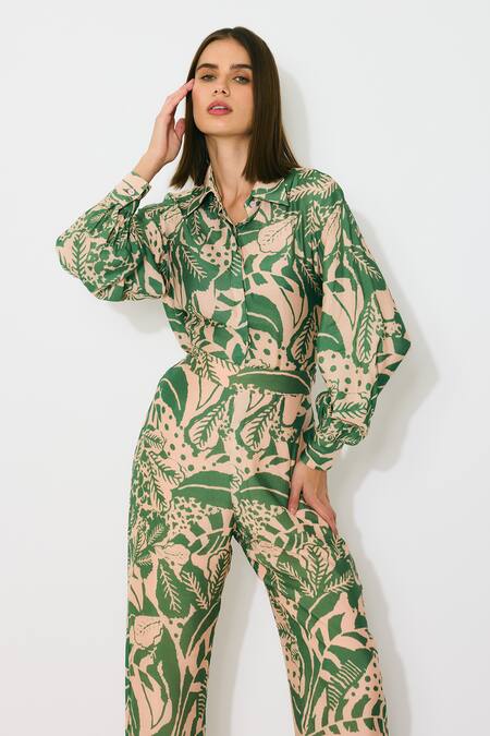 Shop Koai Peach Muslin, Cotton, Silk Floral Print Pants Online at Aza Fashions Shop_Koai_Peach Muslin, Cotton, Silk Floral Print Pants _Online_at_Aza_Fashions