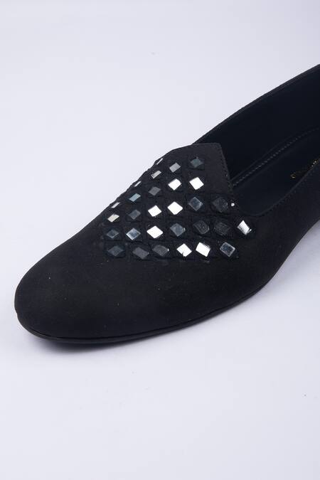 Buy SCHON ZAPATO Black Mirrors Geometric Pattern Loafer Online at Aza Fashions Buy_SCHON ZAPATO_Black Mirrors Geometric Pattern Loafer _Online_at_Aza_Fashions