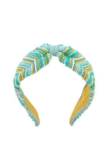 Nazaakat By Samara Singh Green Beads Chevron Pattern Hairband Online at Aza Fashions Nazaakat By Samara Singh_Green Beads Chevron Pattern Hairband _Online_at_Aza_Fashions