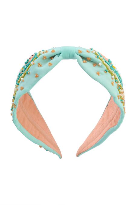 Buy Nazaakat By Samara Singh Blue Beads, Embroidery Hand Seahorse Hairband Online at Aza Fashions Buy_Nazaakat By Samara Singh_Blue Beads, Embroidery Hand Seahorse Hairband _Online_at_Aza_Fashions