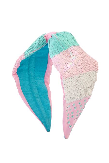 Buy_Nazaakat By Samara Singh_Pink Sequins, Embroidery Hand Hairband _Online_at_Aza_Fashions