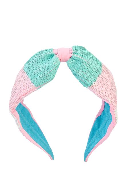 Buy_Nazaakat By Samara Singh_Pink Sequins, Embroidery Hand Hairband 
