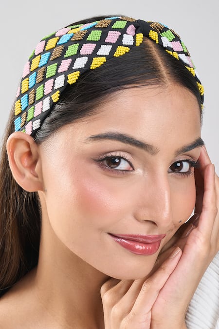 Nazaakat By Samara Singh Colorful Hand Embroidered Hairband 