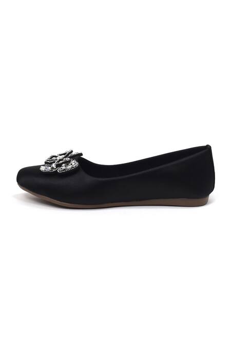 Yassio Black Butterfly Embellished Ballerinas Online at Aza Fashions Yassio_Black Butterfly Embellished Ballerinas _Online_at_Aza_Fashions