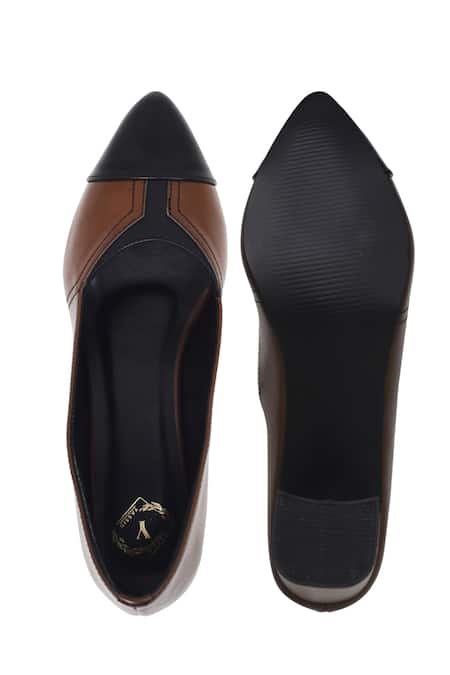 Shop_Yassio_Tan Two-tone Vegan Pumps _at_Aza_Fashions