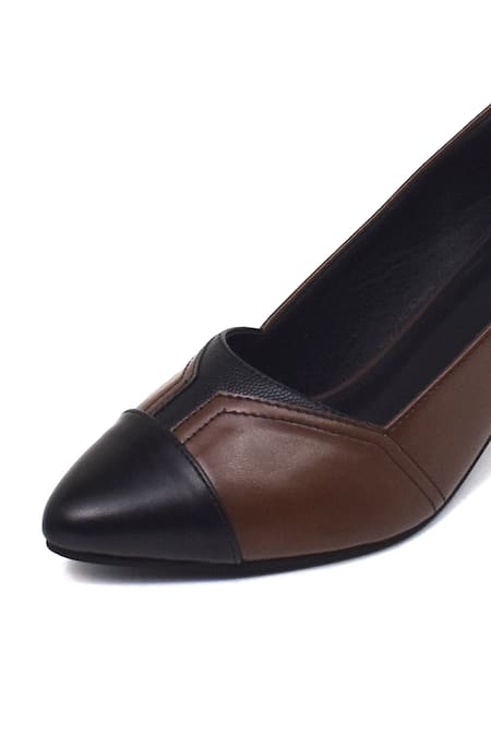 Buy_Yassio_Tan Two-tone Vegan Pumps 