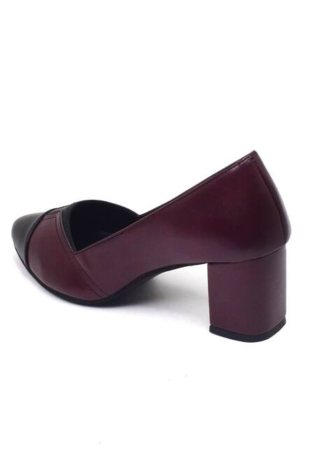 Yassio_Wine Two-tone Vegan Pumps _at_Aza_Fashions