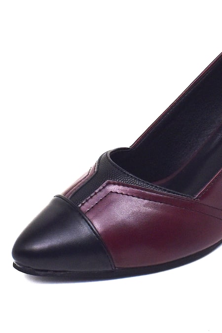 Buy_Yassio_Wine Two-tone Vegan Pumps 