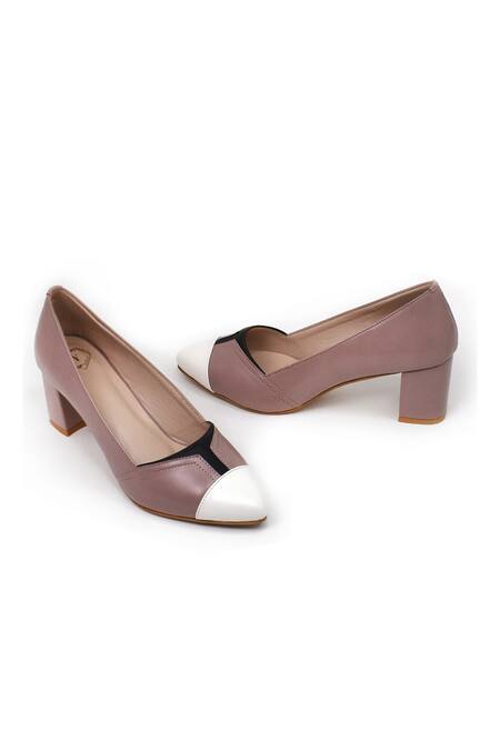 Buy_Yassio_Pink Two-tone Vegan Pumps _Online_at_Aza_Fashions