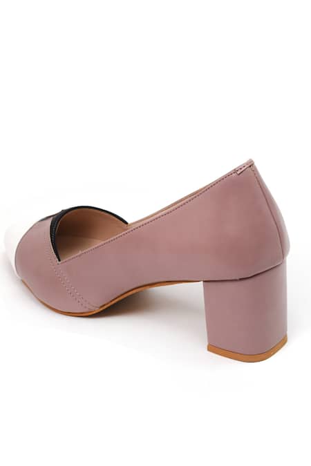 Shop_Yassio_Pink Two-tone Vegan Pumps _Online_at_Aza_Fashions