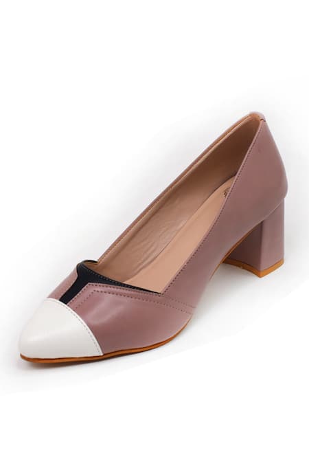 Yassio_Pink Two-tone Vegan Pumps _at_Aza_Fashions