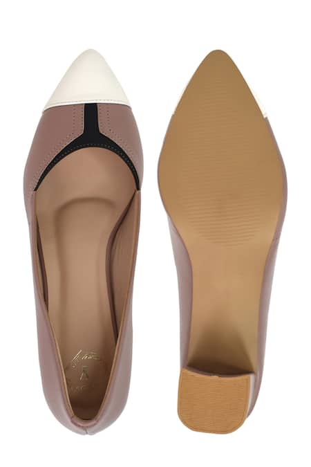Shop_Yassio_Pink Two-tone Vegan Pumps _at_Aza_Fashions