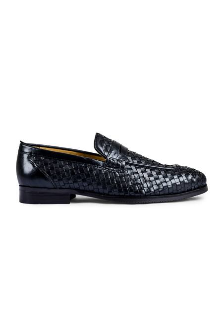 Wednesday Lifestyle_Black Intrecciato Weave Designer Shoes _Online_at_Aza_Fashions