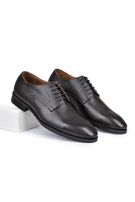 Shop_Wednesday Lifestyle_Brown Sleek Derby Shoes In Coffee _at_Aza_Fashions