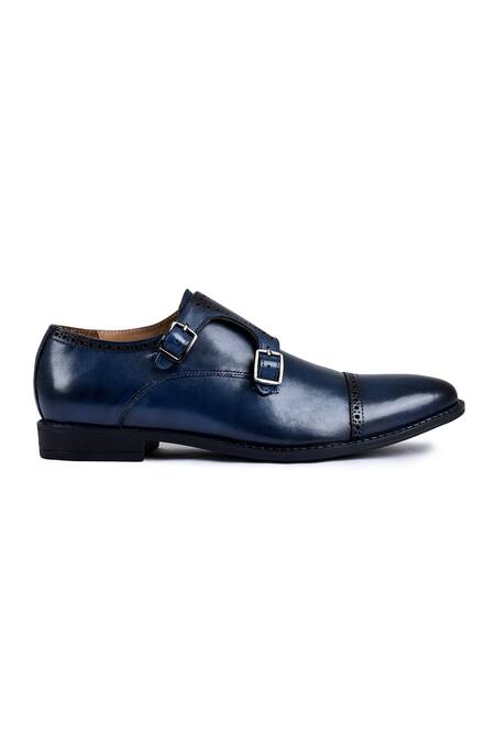 Wednesday Lifestyle_Blue Buckles Royal Monk-strap Shoes _Online_at_Aza_Fashions