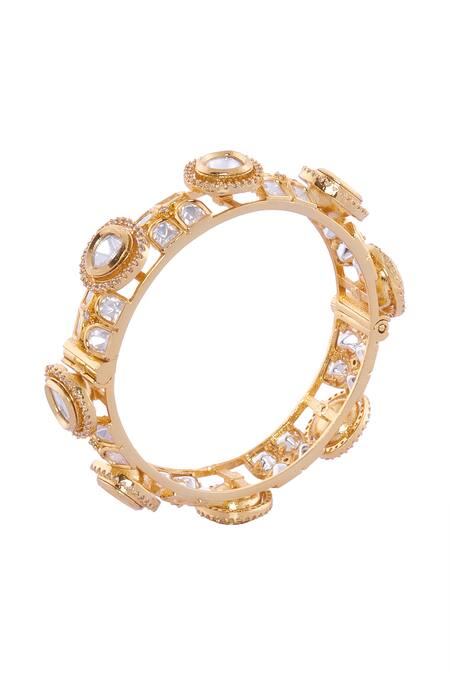 Buy_Nazaakat By Samara Singh_Gold Plated Stones Embellished Bangles Set _Online_at_Aza_Fashions