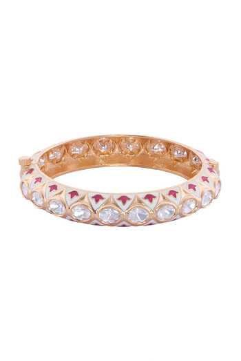 Nazaakat By Samara Singh Cream Stones And Red Embellished Bangles Set Online at Aza Fashions Nazaakat By Samara Singh_Cream Stones And Red Embellished Bangles Set _Online_at_Aza_Fashions