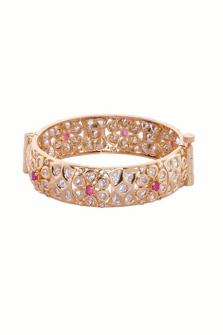 Nazaakat By Samara Singh Gold Plated Stones Decorative Bangles Set Online at Aza Fashions Nazaakat By Samara Singh_Gold Plated Stones Decorative Bangles Set _Online_at_Aza_Fashions