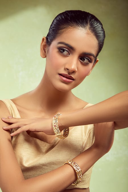 Samyukta Singhania Gold Plated Decorative Bangles Set 