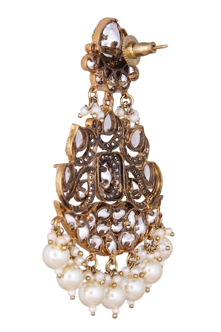 Nazaakat By Samara Singh_White Pearls Drop Dangle Earrings _Online_at_Aza_Fashions
