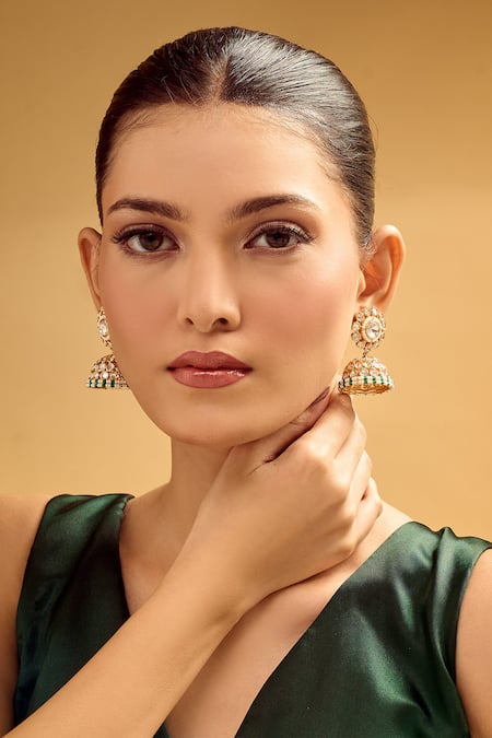 Samyukta Singhania Gold Plated Jhumka Earrings 