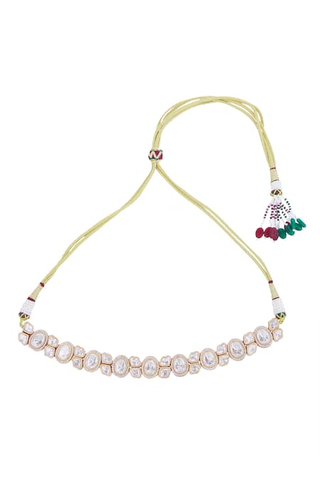 Nazaakat By Samara Singh Gold Plated Stones And White Embellished Jewellery Set Online at Aza Fashions Nazaakat By Samara Singh_Gold Plated Stones And White Embellished Jewellery Set _Online_at_Aza_Fashions