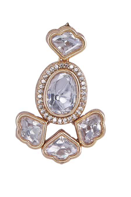 Buy Nazaakat By Samara Singh Gold Plated Stones And White Embellished Jewellery Set Online at Aza Fashions Buy_Nazaakat By Samara Singh_Gold Plated Stones And White Embellished Jewellery Set _Online_at_Aza_Fashions