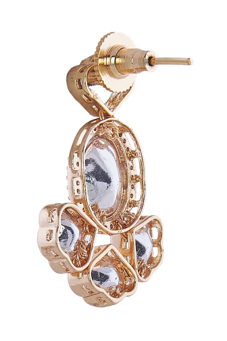 Shop Nazaakat By Samara Singh Gold Plated Stones And White Embellished Jewellery Set Online at Aza Fashions Shop_Nazaakat By Samara Singh_Gold Plated Stones And White Embellished Jewellery Set _Online_at_Aza_Fashions