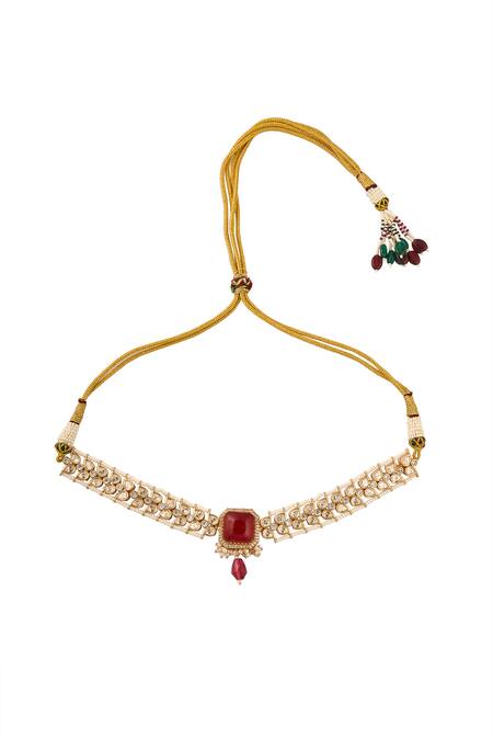 Buy Nazaakat By Samara Singh Red Ruby Stone Embellished Jewellery Set Online at Aza Fashions Buy_Nazaakat By Samara Singh_Red Ruby Stone Embellished Jewellery Set _Online_at_Aza_Fashions